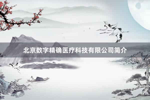 北京数字精确医疗科技有限公司简介