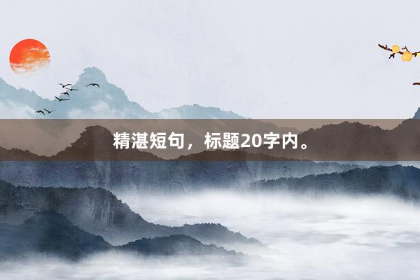 精湛短句，标题20字内。